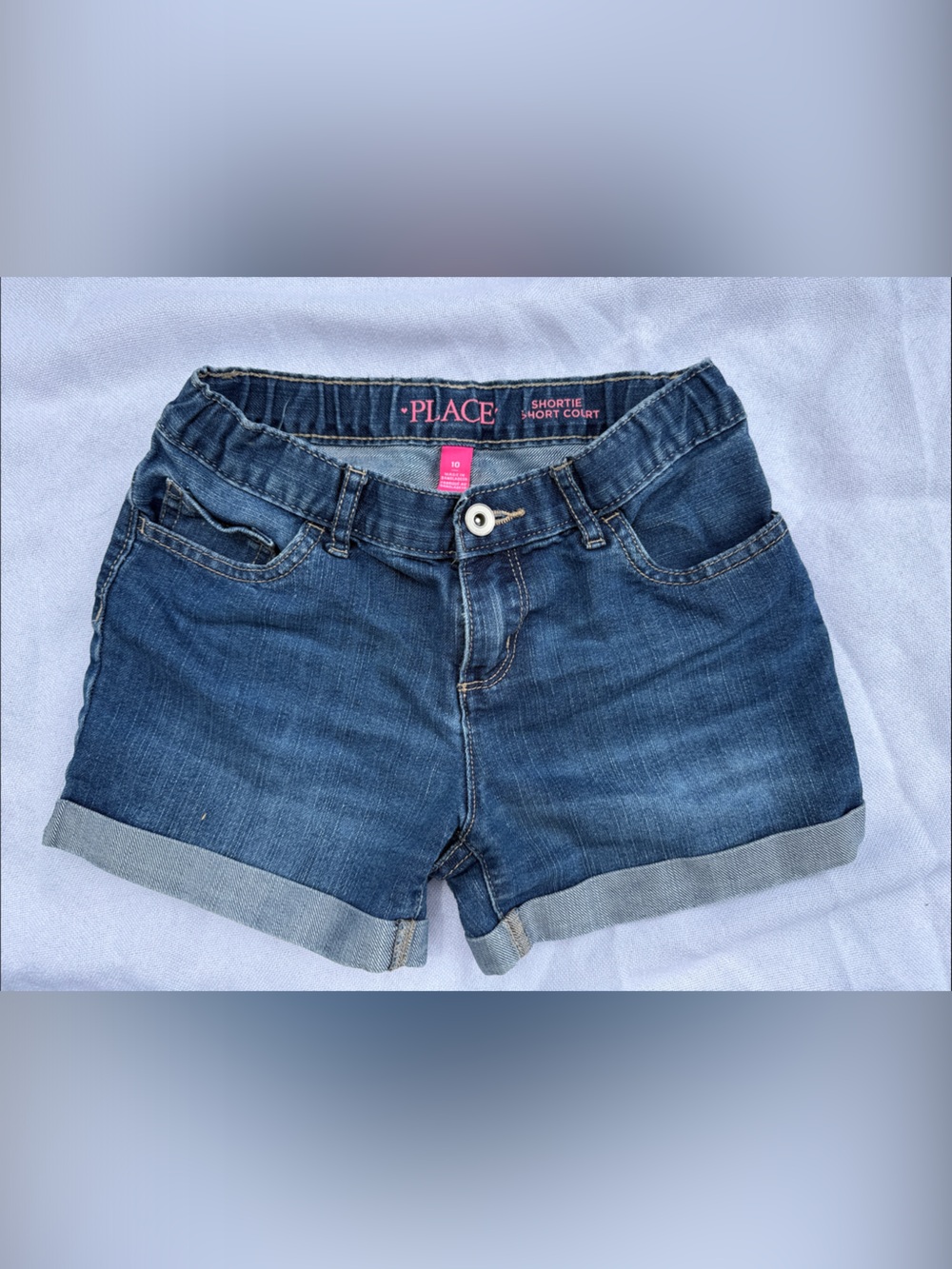 The Children's Place Dark Blue Rolled Hem Denim Shorts